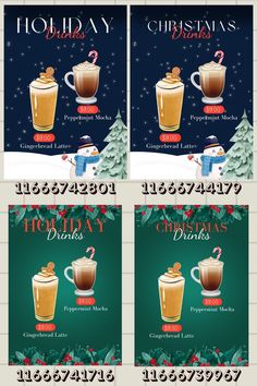 Bloxburg Starbux Decal, Bloxburg Christmas Menu Decals, Bloxburg Christmas Menu Codes, Bloxburg Coffee Shop Outfit Codes, Bloxburg Diner Menu Decals, Bloxburg School Menu Decals, Coffee Shop Decals Bloxburg, Bloxburg Shop Sign Decals, Christmas Cafe Bloxburg