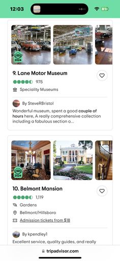 an app showing the location of many different rooms