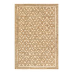 a beige and white rug with diamonds on it