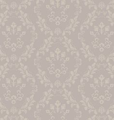 a gray and white wallpaper with floral designs