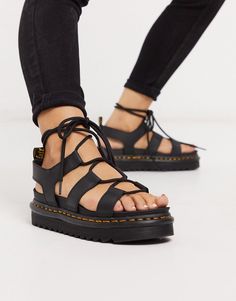 Sandals by Dr Martens In case of warm weather Lace-up fastening Branded pull tab Open toe Chunky sole Moulded tread Nartilla Sandals, Dr Martens Nartilla, Sandals Outfits, Martens Sandals, Statement Sandals, Shoe Wardrobe, Male Style, Flatform Sandals, Chunky Sandals