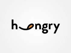 the hungry logo is black and orange