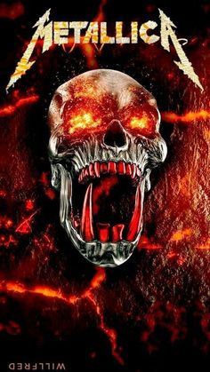 an image of a demonic looking skull with its mouth open and fangs out, in flames