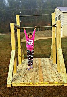 Homemade Gymnastics Bar, Gymnastic Bars Diy, Diy Gymnastics Equipment Homemade, Outdoor Gymnastics Bar, Diy Gymnastics Bar, Gymnastics Uneven Bars, Gymnastics Crafts