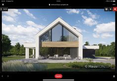 a rendering of a modern house in the countryside