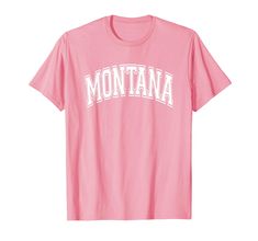 PRICES MAY VARY. Lightweight, Classic fit, Double-needle sleeve and bottom hem White Tshirt, Branded T Shirts, Montana, Print T Shirt, Top Styles, Fashion Branding, T Shirts, Pink, T Shirt