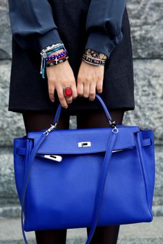 Cobalt Hermes bag. Cake Chanel, Kelly Bags, It Bag, Kelly Bag, Mini Mini, Burberry Handbags, Olivia Palermo