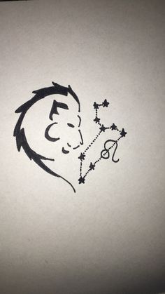 a drawing of a man's face with stars on it