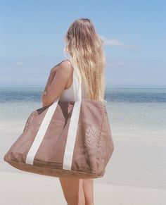 The ultimate Beach Bag for your Summer lifestyle. Super durable and extra large in size, we have designed these from the ground up to carry all of the Summer essentials.⁠ ⁠ Shop Mesh now, before they are gone again. Summer Lifestyle, Beach Bags, Late Summer, Diy Bag