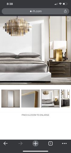 an image of a bed and dressers on the web page for furniture store website