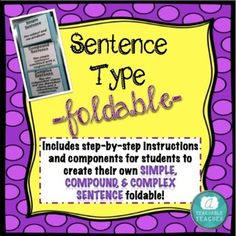 the sentence type foldable for students to use