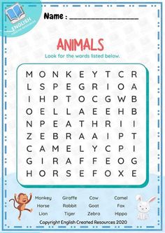 the word search game for sea animals