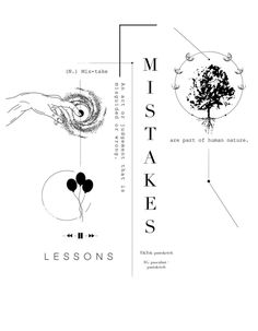 a poster with an image of a tree and the words, misteres lessons on it