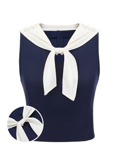 Buy 1950s Tops Online | Retro Stage Retro Navy Tops For Summer, Navy Retro Summer Tops, Retro Fitted Blue Blouse, Fitted Vintage Navy Tops, Fitted Navy Vintage Tops, Blue Retro Fitted Blouse, 1950s Tops, Sailor Collar Blouse, Retro Stage