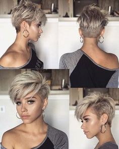 100 New Short Hairstyles for 2019 - Bobs and Pixie Haircuts, Today's article is all about 100 new short hairstyles for 2019. We all pretty sure that long hair is not the best option for each lady to be most fem..., Hairstyle Ideas Funky Hair, Pixie Cuts, Pixie Hairstyles, Short Hair Cuts For Women