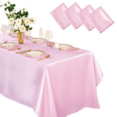 PRICES MAY VARY. 🌹What You Can Get: You will receive 4 pieces of light pink satin tablecloth, enough quantity to meet your daily use, simple but exquisite & elegant design with solid color, never out of date. Our satin table overlay cover can add more sense of design to your house and create a wonderful atmosphere. 🌹Super Large Size: The size of the turquoise table cloth is 102 x 60 inch, which is enough large to decorate a table for 10 to 12 people or a table of 8 ft and below. The satin mate Silk Table Cloth, Satin Tablecloth, Bright Table, Turquoise Table, Decoration For Wedding, Table Overlays, Pack Light, Square Tablecloth, Packing Light