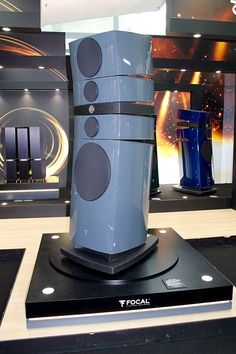 a large speaker on display in a store