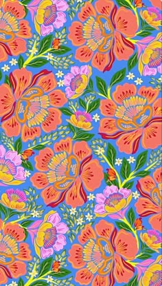 an image of colorful flowers on a blue background