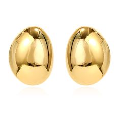 PRICES MAY VARY. Design - KELMALL's "Dove Egg" hoop earrings are one of the best-selling styles and it's so easy to see why - they're chunky and classic and will go with just about everything in your closet. Material - They're made from 18k shiny real gold-tone brass in a chunky hoop style. This pair has a lightweight feel and is hooped for easy on and off. Make them your everyday signature. Size - Max width 2.8cm / 1.1in, drop length 3.4cm / 1.3in, Weight: 0.42 oz/piece, 925 sterling silver pos Oval Hoop Earrings, Box Package, Egg Shape, Bold Design, Geometric Earrings, Charm Gift, Jewelry Earrings Hoops, Gold Hoop, Stainless Steel Material