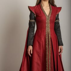 Targaryen Outfit Aesthetic, Medieval Clothing Aesthetic, Red Targaryen Dress, Elegant Medieval Costume Dress In Red, Black Medieval Dress, Medieval Red Dress With Historical Design, Targaryen Outfit, Red And Gold Medieval Dress, Rhaenyra Targaryen Red Dress