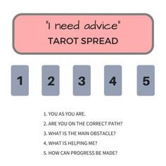 the words i need advice about tarot spread