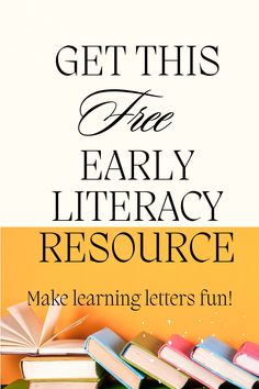 an advertisement for the early library resources program with books stacked on top of each other