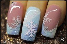 New Years Nail Designs, Snowflake Nail Art, Christmas Nail Art Designs, Snowflake Nails, Christmas Nails Acrylic, Winter Nail Art, Winter Nail Designs, New Year's Nails, Xmas Nails