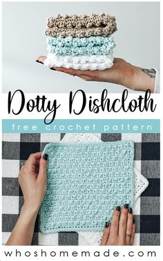 Pinterest pin for the Dotty Dishcloth crochet pattern by The Turtle Trunk Homemade Dish Cloths, Crochet Cotton Washcloth Pattern, Fun And Easy Things To Crochet, Crochet Farmhouse Dishcloth, Dish Clothes Crochet Free Pattern, Crochet Dish Rags Easy, Farmhouse Crochet Dishcloth, Christmas Crochet Dishcloth Patterns, Bernat Maker Home Dec Patterns Crochet