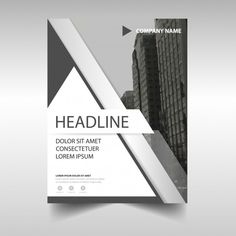 a modern business brochure design with geometric shapes and lines on the front cover