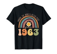 PRICES MAY VARY. Vintage 1963 60th Birthday apparel for those born in 1963. Celebrate your special 60th birthday and make your party more funny with this tee. Lightweight, Classic fit, Double-needle sleeve and bottom hem Born In 1963, 60th Birthday, Women T Shirt, Birthday Outfit, Branded T Shirts, Turning, Top Styles, Fashion Branding, Make Your