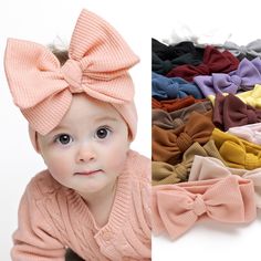 Adorable waffle fabric bow headbands. Our big bow headwraps look lovely with any outfit and fit from newborn baby to toddler. They come pre-tied but are adjustable to grow with your baby. They are available in a selection of lovely neutrals and soft colors that will match everything. It is recommended for babies 3 Months old and up. It will stretch to fit babies, toddlers, and even teens. These bows are super big and full of layers, perfect for big bow fans.  It is made of soft, stretchy, waffle-textured fabric, perfect for fall/winter. 🎀 BOW SIZING 🎀 Bow Measures 5" x 3" Approx.  Band dimensions, when is not stretched 16." It is recommended for babies 3 Months old and up. It will stretch to fit babies, toddlers, and even teens. 🎀 CARE INSTRUCTIONS 🎀 Use warm water and mild soap to rin Toddler Bow, Bow Headbands, Baby Head Wrap, Baby Turban, Waffle Fabric, Fabric Bows, Newborn Headbands