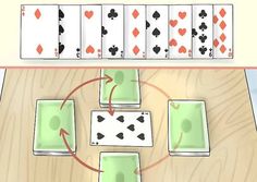 an image of playing cards on a table with the number one in each card, and two