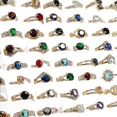 PRICES MAY VARY. Stone rings are made of zinc alloy and color zinron Colors: Various color of zircon, gold plating or silve plating ring band Size range from US size #6/7/8/9/10/11/12 for girls and women Packing quantity:50PCS in opp bag   Rings are made of zinc alloy and color zinron Colors: Various color of zincon, gold plating or silve plating ring Size range from #6 to #12 for girls and women Box Rings, Rings Colorful, Diy Jewelry Rings, Costume Jewelry Rings, Dope Jewelry, Rhinestone Ring, Stacked Jewelry, Broken Chain, Dream Jewelry