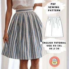 the sewing pattern for this skirt is easy to sew, and has an attached waistline