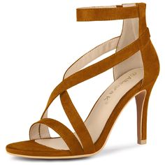 Shop Allegra K for zipper ankle strap stiletto heel sandals you are looking for, get more women's stiletto heel for yourelf. Order now! Free Returns! Womens Stilettos, Chunky Sandals, Footbed Sandals, Open Toe Shoes, Jelly Sandals, Stiletto Sandals, Brown Sandals, Ankle Straps, Flip Flop Sandals