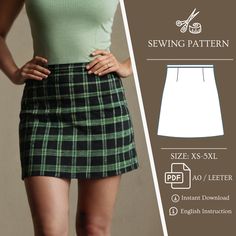 the sewing pattern for this skirt is easy to sew