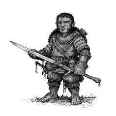 "Halfling Warrior" Artist Alex Boca Halfling Barbarian, Halfling Fighter, Fantasy Fighter, Old Dragon, Warhammer Art, Fantasy Races, Fantasy Monster, Fantasy Aesthetic, Warhammer Fantasy