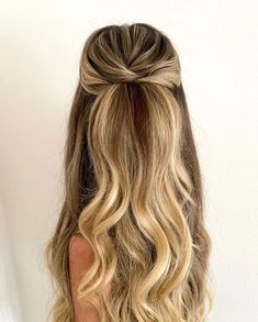 52 Cute Half Up Half Down Hairstyles for All Hair Types and Colors Minimal Half Up Half Down Hair, Bridesmaids Hair Inspiration, Twisted Braid Half Up Half Down, Half Up Hairstyle Bridesmaid, Twist Hair Half Up Half Down, Half Back Bridesmaid Hair, Hair Upstyles Half Up Half Down, Bridal Hair Straight Half Up, Wedding Half Up Half Down Bridesmaid