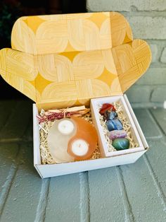 Harmony and Balance Gift Box with Yin and Yang Selenite tealight holder, Palo Santo bundle, healing crystal tumbles, and Selenite wand for peace and positivity Spiritual Christmas Gifts, Spiritual Christmas, Orange Selenite, Selenite Wands, Mini Candles, Yin And Yang, White And Orange, Candle Box, Candle Diffuser