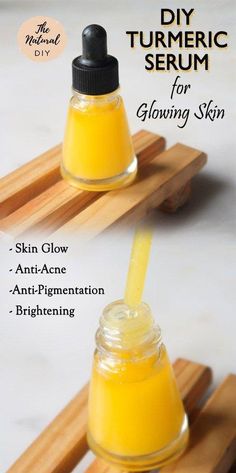 #BestAcneSkinCare Turmeric Skin Care, Clear And Glowing Skin, Diy Serum, Haut Routine, Natural Glowing Skin, Homemade Diy, Food Nutrition