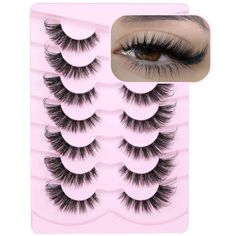 PRICES MAY VARY. Natural long-tailed cat eye false eyelashes bring you more sexy new definition! The natural benefits of cat eye lashes and our carefully designed C curl with a long, vividly curved end make your eyes look naturally flirty and sassy. Such just the right amount of fluffy eyelashes for any occasion you have. The long ends of these fake eyelashes won't make your makeup look exaggerated either, and will only bring you just the right amount of beauty. We choose the finest material for each and every one of our wispy cat eyelashes. Premium quality synthetic fibers ensure the comfort of the fluffy false eyelashes and the longevity of their curvature. Unlike false eyelashes with black bands, our 7 pairs of false lashes are made with invisible lash bands, which are softer, more comf Lash Types, Cat Eye Fake Lashes, Ioni Eyelashes, Cat Eye Mink Lashes, Full Mink Lashes, Real Mink Lashes, Wispy Eyelashes, Fox Eyes, Mink Lashes Amazon