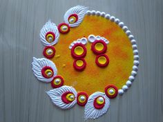 Siddhis rangoli art Big Rangoli Designs For Competition Easy, Ekadashi Rangoli Simple, Simple Easy Rangoli Designs Diwali, Two Color Rangoli, Rangoli Designs Diwali Unique Easy, Easy Unique Rangoli Designs, Latest Rangoli Designs 2022, Rangoli Designs Dots Easy, Small And Simple Rangoli Designs