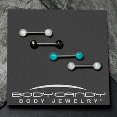 the body candy earrings are on display