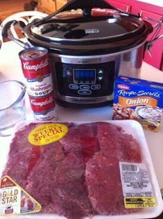 the meat is ready to be cooked in the slow cooker