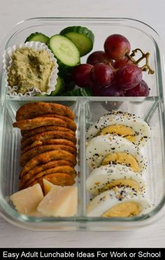 an easy lunch idea for work or school includes crackers, cucumbers, and cheese