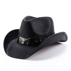 PRICES MAY VARY. Classic bullhead decoration strap showcases western style. Woven from natural paper plant, light, breathable, comfortable. Pinch crown and rolled-up brim for optimal design. Approximately 22.83 inches in circumference fitting most adults. Men and women wearing acceptable. Ideal for events such as cowboy themd, country parties, etc. This thuizen Western cowboy straw hat is crafted from 100% paper, meticulously handmade to ensure a soft, comfortable fit while offering lightweight, Man With Locs, Cowboy Straw Hat, Cowboy Hat Design, Country Party, Plant Light, Straw Cowboy Hat, Natural Paper, Western Cowboy Hats, Hat Design