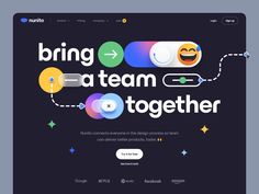 an image of a website page with the words'bring a team together'on it