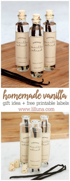 homemade vanilla gift idea and free printable labels