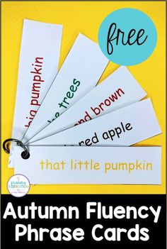 autumn flueny phrase cards with free printables for the classroom