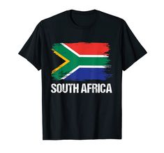 PRICES MAY VARY. This South Africa flag pride vintage heritage patriotic born South African roots design is perfect gift for travel visit vacation. Great present for wife husband grandpa grandma friends and family. South Africa Country Love Gifts People who love sport teams support dad mom kids youth toddler children boys girls clothes, party costumes, outfits, and apparel are sure to love this item. Awesome for birthday party or Christmas gifts. Lightweight, Classic fit, Double-needle sleeve an South African Gifts, Roots Design, South Africa Flag, Wife Clothes, Grandma Friends, Africa Flag, Christmas Ideas Gifts, Flag Pride, Presents For Wife